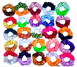 10 pcs 1 bundle combo scrunchies satin fabric ang gaganda random combination color