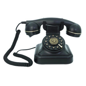 Corded Landline Phone for Home Black Retro Phone Vintage Plastic Telephone Desktop Landline Telephone Fixed Antique Telephone