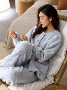 Coral Fleece Thermal Pajamas Set
