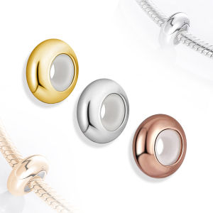 Spacer Charm Beads For Snake Chain Bracelets Gold/Rose Gold/Silver Color Stopper Silver 925 Beads DIY Jewelry Making Accessories