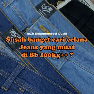 Celana Jeans Pria RS31 High Quality Size Kecil Hingga Super jumbo - Denim Pants Super Big Size Blue Indigo