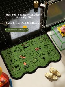 YUNHAOBUYI | Water Absorbent Non-Slip Cartoon Cat Bathroom Carpet