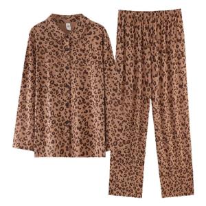 miiow | Cat Woman Sleepwear Spring Autumn Long Sleeve Pants Home Clothes Set Can Be Worn Outside Two Piece Set Casual Style Cotton Material