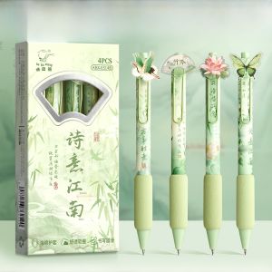 Jiangnan Poetic Style Smooth Drying Neutral Pen Black Ink Rollerball Pen for Students Signature Pen Water Resistant Business Pen