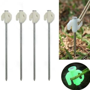 8 Lều Dạ Quang Cọc Kim Loại Chịu Lực Đất Mỏ Neo Móng Tay Cho Cắm Trại Ngoài Trời Bơm Hơi Trang Trí Sân Vườn