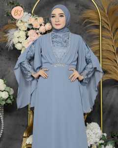 SIGAWA-(COD) Gamis Payet Wanita Polos Mewah Terbaru Bahan Ceruty Baby Doll Mix Brokat Payet Mutiara