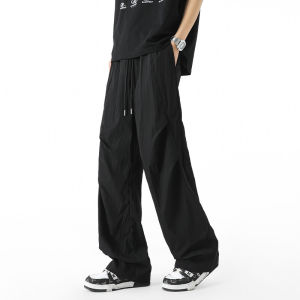 Quần Dài Công Sở Ống Đứng Rộng Rãi Cho Nam Mùa Hè 2025 Phong Cách Mỹ Quần Dài Thể Thao Thường Ngày Cho Thanh Thiếu Niên