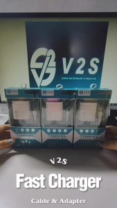 V2S B01 3.1A New Universal Quick Charge Wall Charger with USB Cable - Elegant White