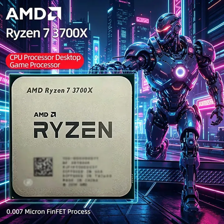 AMD | AMD Ryzen 7 3700X R7 3700X 3.6 GHz 8-Core 16-Thread for AM4 CPU Processor 65W 7NM L3=32M 100-000000071 Socket Without Packag