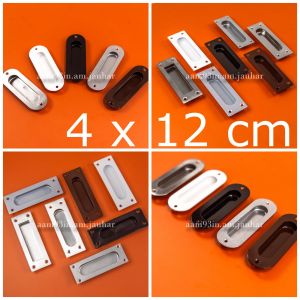 Handle pintu sleding sliding handle pintu TANAM geser kom camp oval & kotak 12 cm stainles tebal 2 mm & 15 x 5 cm