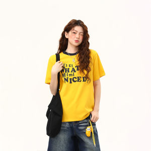 WILDAZI | Letter Foam Print Short Sleeve T-Shirt