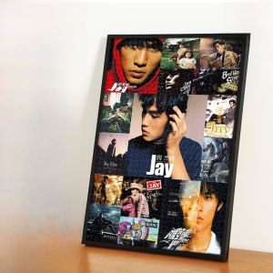 Jay Carnival Wooden Jigsaw Puzzle 1000 Pieces Memorial Album Cover Collection Gift with Frame Wooden Toy for All Ages