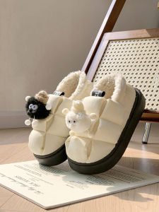 Dép Bông Lót Lông Cừu Mùa Đông Dễ Thương Cho Nữ Dép Đi Trong Nhà Chống Trượt Cho Cặp Đôi Dép Cotton Thoải Mái Cho Nam