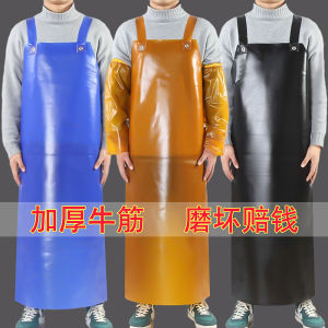 Băng Đô Da Chống Thấm Nước Chống Thấm Dầu Chống Mài Mòn Dài Cho Nam Nữ Làm Thịt Thủy Sản Đá Ống Tay Vải Lưng Chống Axit Và Kiềm