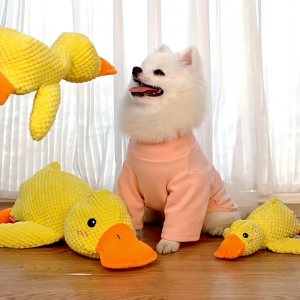 The Mellow Dog Calming Duck Stuffed Duck Dog Toy Dog Stuffed Animals Chew Toy Durable Squeaky Dog Toys for Indoor Puppy
