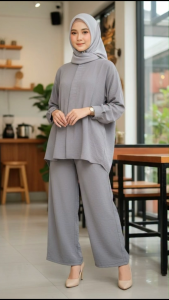 ONE SET CRINGKEL / HANA SET / SETCEL WANITA / SETELAN CRINKEL WANITA / ONE SET HANA /ONE SET WANITA / ONE SET CRINKEL POLOS