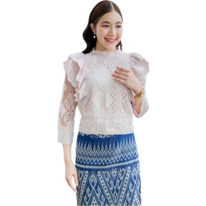 เสื้อลูกไม้แต่งระบายข้าง พรีเมียม รุ่น 20136