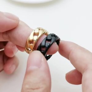 Vnox Stainless Steel 7mm Rings for Men Cuban Link Chain Male Boy Finger Ring Accessory