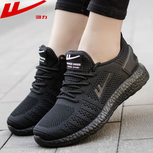 Warrior Womens Shoes Spring & Fall Mesh Casual Running Sports Shoes All Black Soft Bottom Non Slip Work Work Fashion Shoes