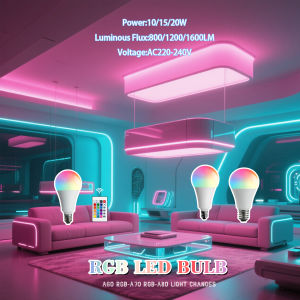 2PCS 20W 15W 10W RGBW E27 LED Light RGB LED Bulb Light Lampada Changeable Colorful RGBW LED Lamp With IR Remote Control 220V