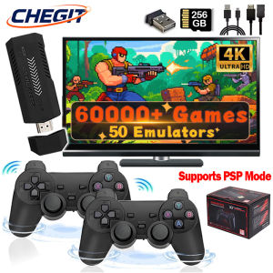 X2 Plus Game Stick New 4K HD Video Game Console 256G 60000+Games 2.4G Double Wireless Controller Game Stick For PSP/PS1/GBA