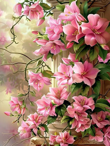 Huacan DIY Diamond Painting Azalea Diamond Embroidery Flower Complete Kit Picture Of Rhinestones