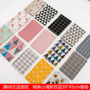 Minimalist Placemat Gingham Dining Table Cushion Napkin Food Shooting Ins Photograph Background Cloth Student Table Cloth Photography Props