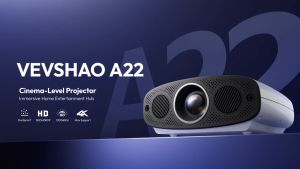 VEVSHAO A22 1000ANSI Full HD 1080P Projector 4K  Auto Focus 10W*2 Home Cinema Day or Night Still Bright