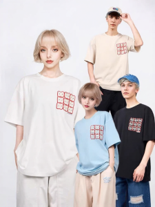 CANOTWAIT_ | Apple Embroidery Pocket T-Shirt Cool Summer 