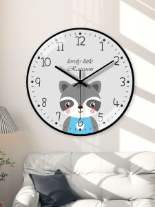 Ultra Quiet Cartoon Wall Clock Cute Modern Simple Living Room Bedroom Childrens Room Wall Mounted Clock Timepiece