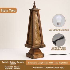 Retro Style Solid Wood Table Lamp