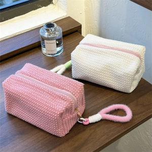 INS Hand Carrying Young Adult Stuffed Plaid Large Capacity Portable Travel Wash Bag Pillow Bag Paint Cosmetic Bag