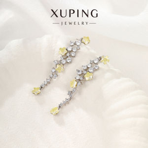 XUPING | Bông Tai Kính Sapphire Dài Thiết Kế Mèo Roi