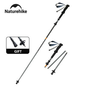 Naturehike 3 Section Carbon Fiber Aluminum Alloy Trekking Poles 1 piece 35cm Collapsible  Lightweight Hiking Poles