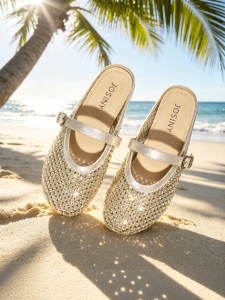Josiny | French Style Diamante Soft Bottom Women Slippers