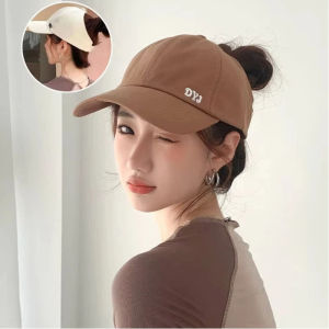 Summer Long Brim Sunhat Women High Ponytail Baseball Cap Adjustable Outdoor Beach Bucket Hat UV Protection Visors Fisherman Caps