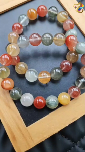 Super Premium Grade Colorful Duo Bao Rabbit Hair Rutilated Quartz Bracelet