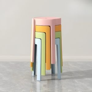 Thickened Plastic round Stool Home Use Simple Foldable Windmill Chair Dining Table High Chair Childrens Leisure Furniture