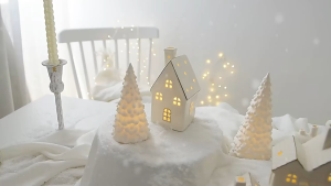 Christmas Glowing Ceramic Snow House Christmas Tree Decorative Ornament Christmas Home Furnishings Ideal Christmas Gift