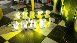 Đèn Sân Khấu Moving Mini Nhật Bãi 80W – Xoay 360 Độ Nháy Theo Nhạc Laser 8 Màu Karaoke Sự Kiện - H2pro Audio