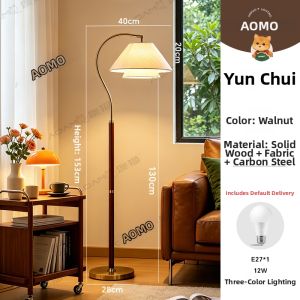 AOMAO | Retro Vintage Real Wood Floor Lamp