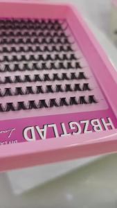 HBZGTLAD 120 Fans8-16MM Diy MangaCluster Lashes Cat Eye Lashes Invisible Band Premium Mink Manga Lash Clusters