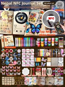 Creative Dry Flower Butterfly NFC Chip Music Notebook Set