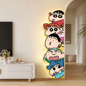 Crayon Xiaoxin Anime Living Room Entrance Ambience Light Painting Cream Style Minimalist Elegant Healing Series Wall Painting