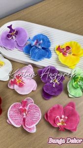 Diameter 9cm 11cm Kepala anggrek BUKAN JEPITAN Bahan Kain ( Bukan Latex) Artifisial Kelopak Bunga Palsu Artificial Flower Dekorasi