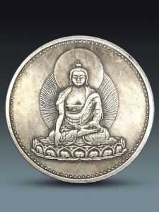 Creative Carved Buddha Statue Coin Sculpture Ancient Replica Mind Sutra Ornaments Plaything Retro Style Universal Appeal