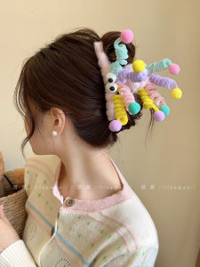 กิ๊บติดผมลายฉลามสีสันสดใส ทรงสุนัขจิ้งจอก ทรงกระดูกสันหลัง กิ๊บติดผมขนแกะสำหรับผู้หญิง ทรงกระดูกสันหลัง ทรงกระดูกสันหลัง