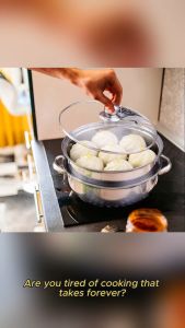 connox 2 Layer Stainless Steel Steamer Pot Multi-function Soup Steamed Pot With 27.5cm Size