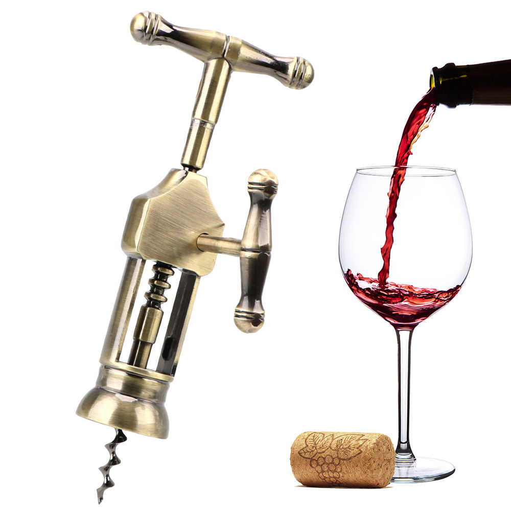 Vintage Rack & Pinion Corkscrew Classic Wine Bottle Opener Tool_voghion.com