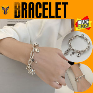 【Franco Fashion】Vòng Tay Khóa Chìa Khóa Hình Gấu Bằng Bạc Sterling 2023 Mới Cho Nam Nữ Đồ Trang Trí Tay Khí Chất Boudoir Thiết Kế Hốc Gió Lạnh Cho Nữ